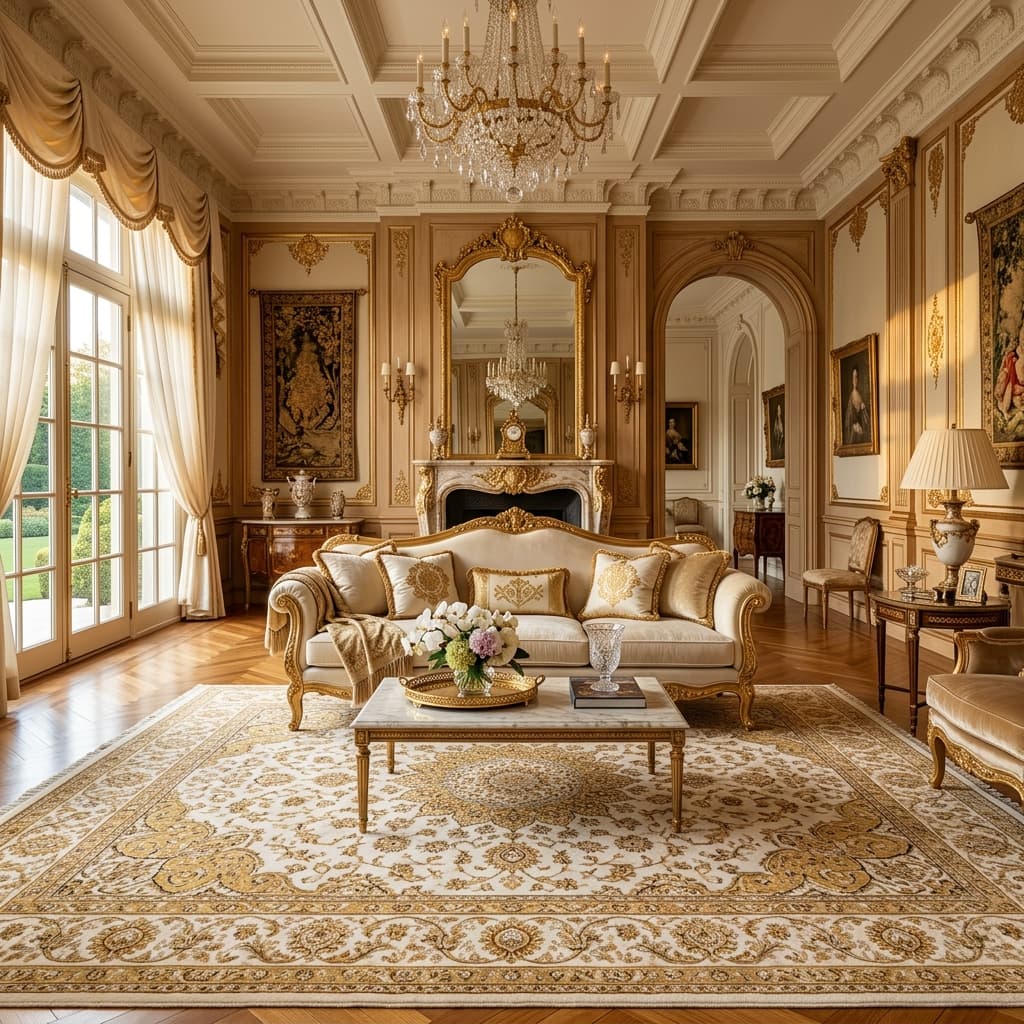 Ultra Luxury Living Room with Center Carpet